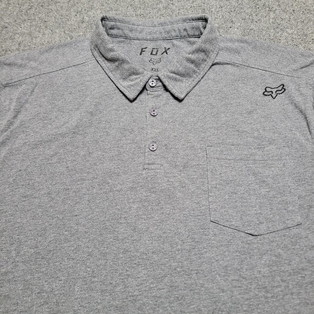 Fox Shirt Mens 2XL XXL Gray Legacy Polo Racing Motocross MTB Performance